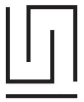 Early UNS logo direction: interlocking U and N strokes forming a square spiral